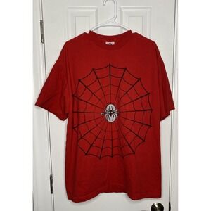 Y2K‎ 2002 Marvel Spider-Man Movie Promo Shirt Red Web XL